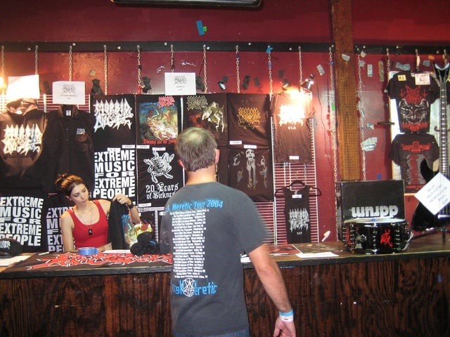 merch table at a show